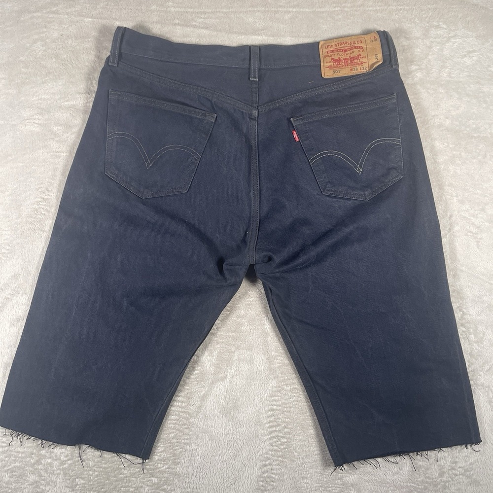 Levis 501‎ Shorts Men's 38x15 Blue Cutoffs Jorts Button Fly 100% Cotton Raw Hem